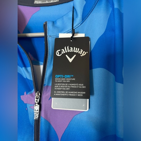 CALLAWAY NWT VIBRANT BLUE PRINTED GOLF MIDI DRESS SZ XLARGE - Picture 8 of 10